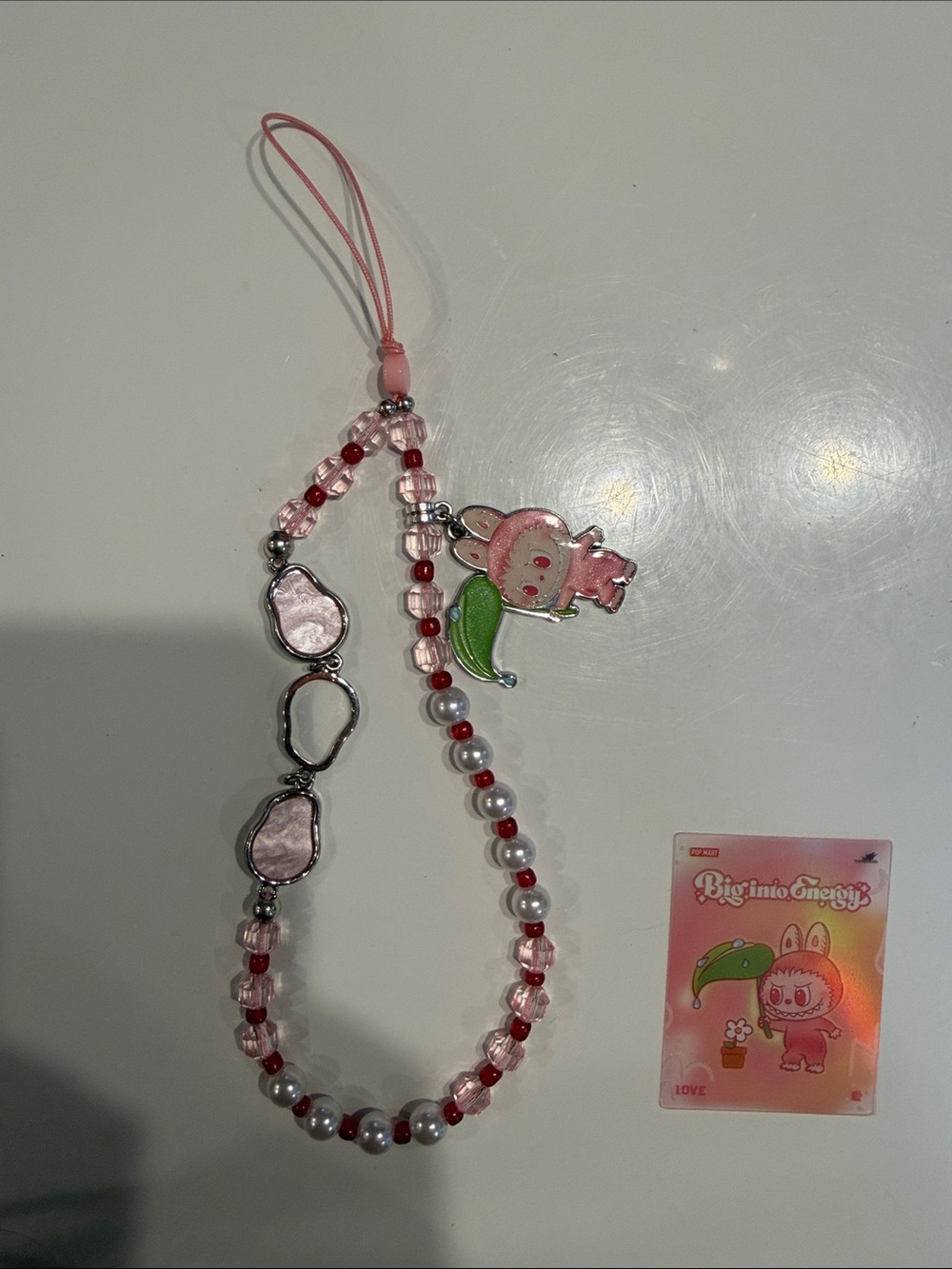 Big Into Energy Labubu Phone Charm - Love